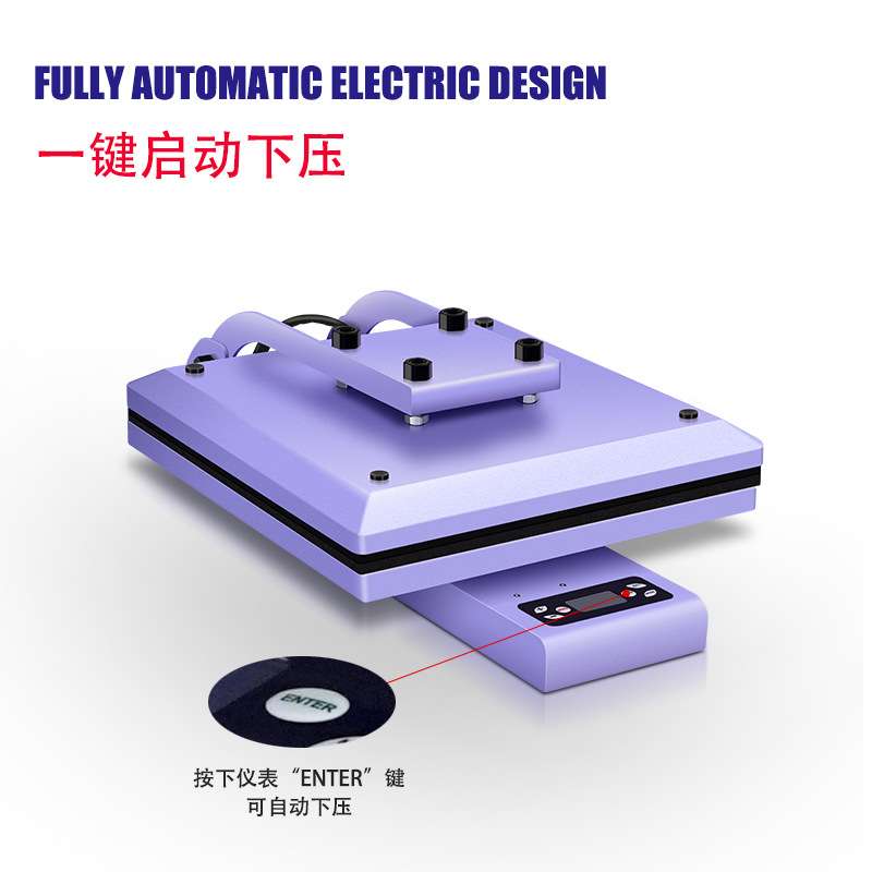 小型电动平板烫压机38*38服装T桖图案logo印花DTF数码喷印