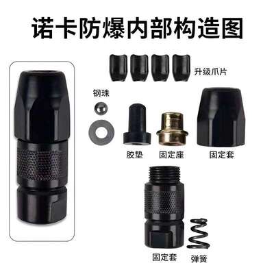 止水针头诺卡黑色不锈钢高压防爆牛油头送橡胶皮垫高压注浆机配件