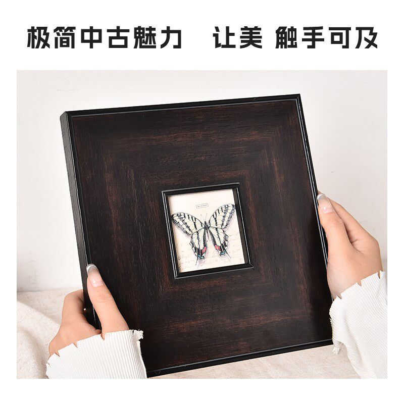 复古实木宽边画框中古风小众高级感油画外框装裱相框定制空框架
