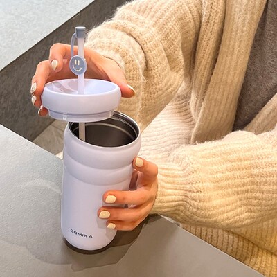 COMIKA口咔云朵杯不锈钢保温冷杯吸管杯高颜值随行便携大容量水杯