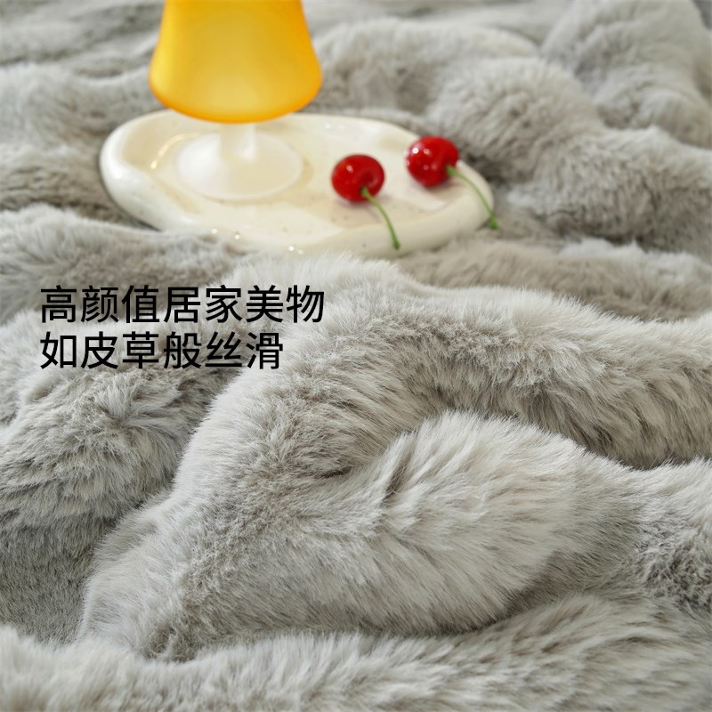 兔毛绒沙发垫2023新款加厚全包沙发盖巾防尘保护套子防猫抓可定做
