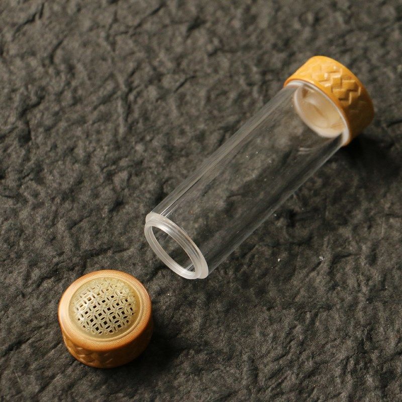 沪上精工制作纯手工竹制螺纹孔有机罐体鸣虫器具竹蛉筒虫具文玩