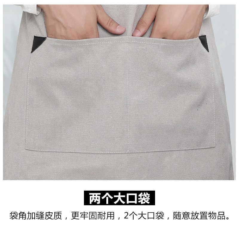 餐饮专用防水帆布围裙定制logo咖啡烘焙调酒师花艺背带牛仔工作服