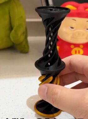 3d打印手推旋旋乐螺旋杠球立体伸缩创意解压神器儿童礼物塑料玩具