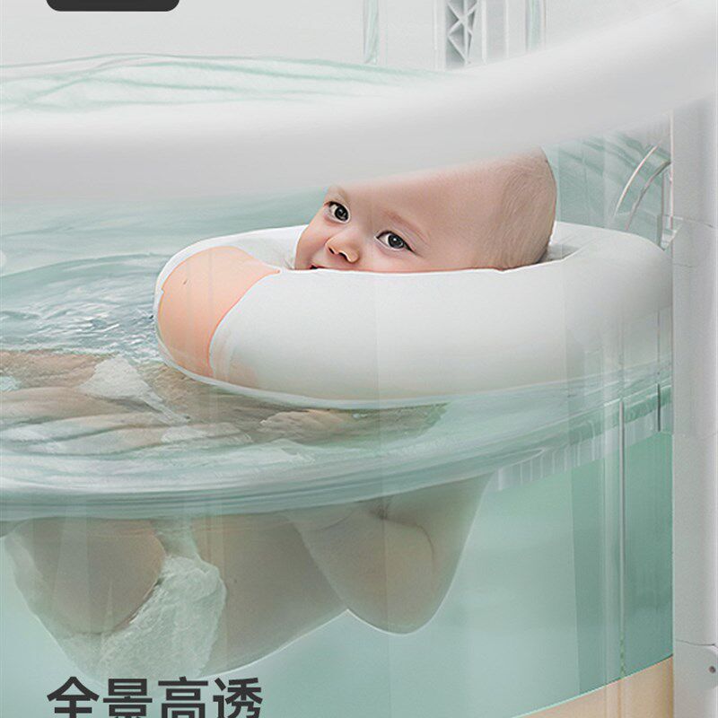 雅亲婴儿游泳桶透明儿童家用新生宝宝洗澡大号泡澡桶幼儿折叠浴桶