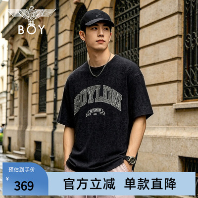 BOYLONDON26年夏季机能风酷黑经典街头LOGO字母男女T恤短袖N01930