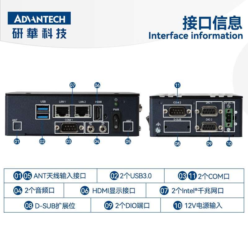 研華科技(ADVANTECH)EPC-S202E嵌入式无风扇工控机智能计算硬件
