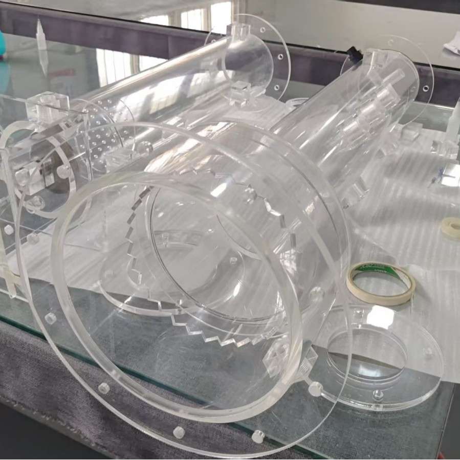 透明亚克力法兰圆形方形管道大型有机玻璃精密实验设备圆管