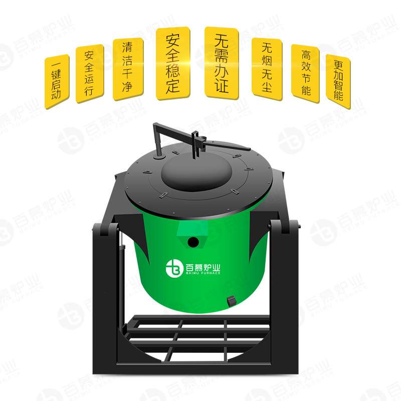百慕炉业倾倒式电磁感应熔铝炉中频电炉全自动一键智能操作真的省