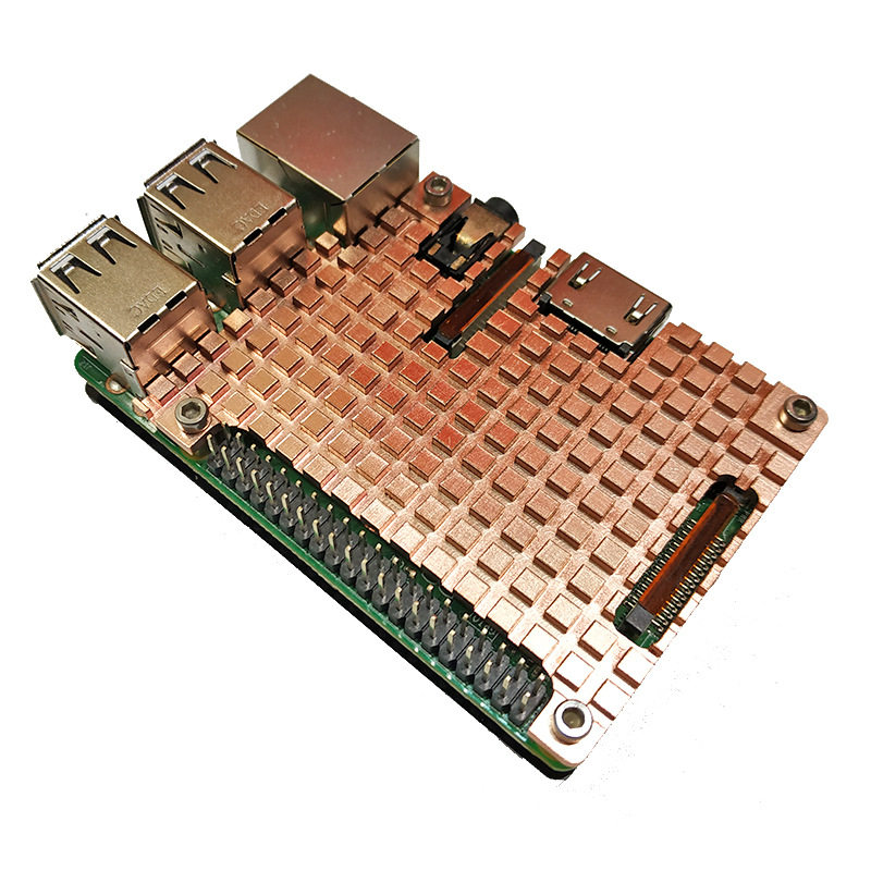 树莓派3代B型散热外壳 Raspberry Pi 3B3代纯铜散热片盒子外壳