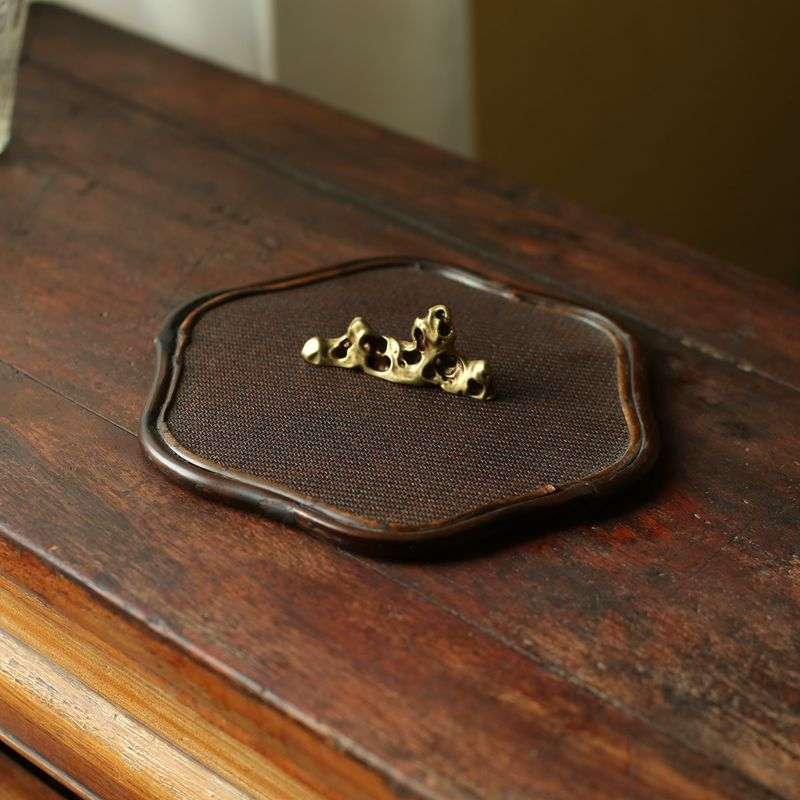 紫竹藤席面梅花壶承 禅意茶道器具配件杯垫托盘隔热垫干泡茶盘