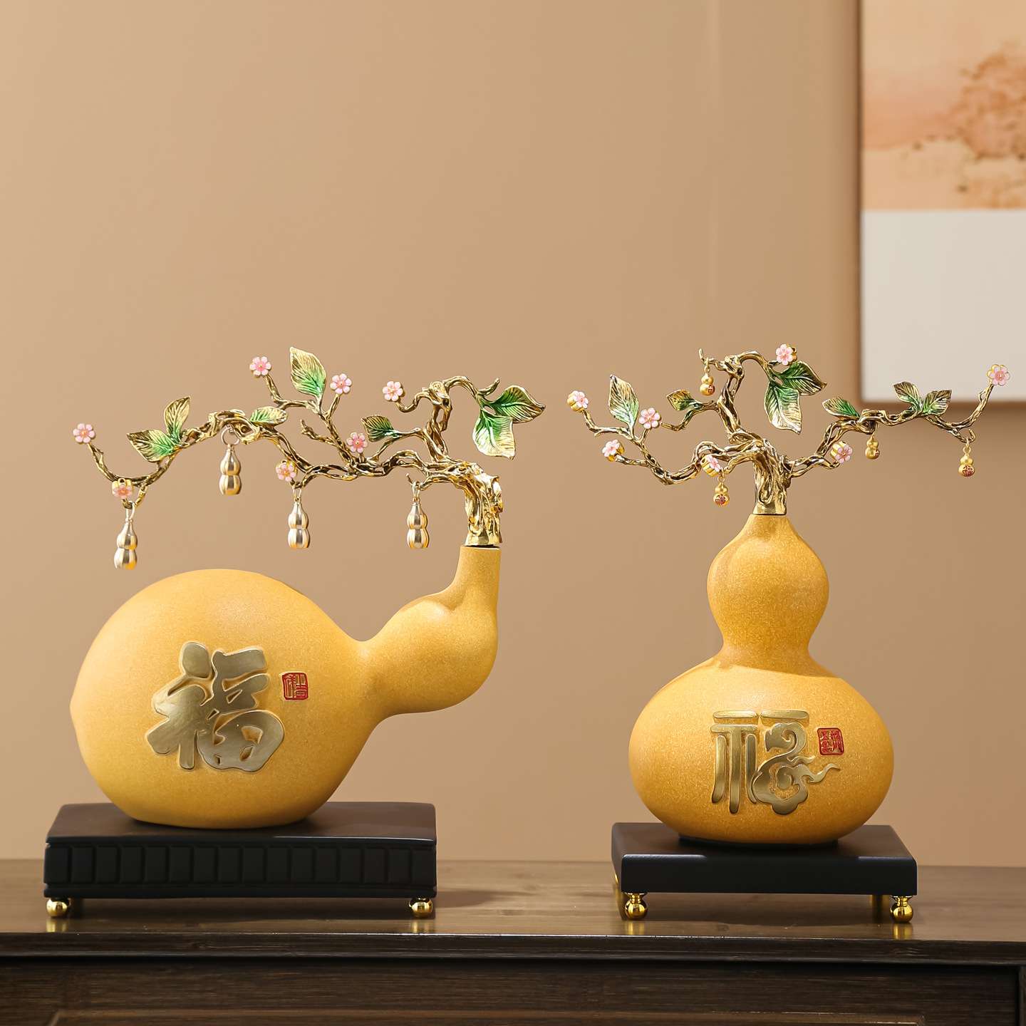 酒柜装饰艺术摆件客厅葫芦新中式招财纳福高端大气上档次