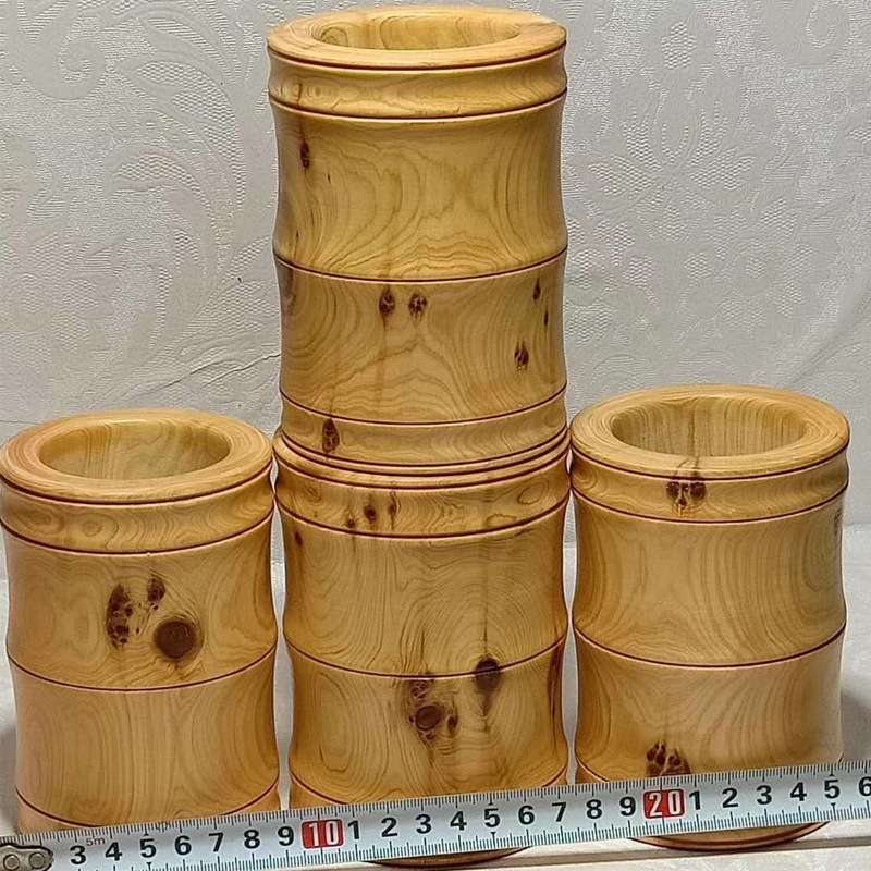 太行崖柏笔筒牙签罐带瘤疤随形虎皮纹木制雕刻工艺品天然香味浓郁