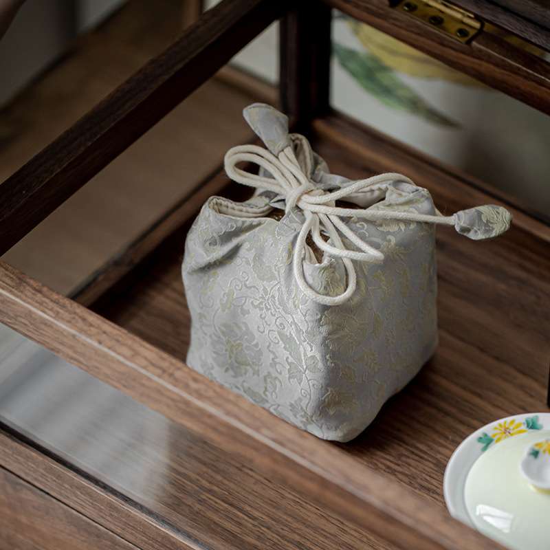 束刻 手工布袋子茶杯袋品茗杯袋主人杯收纳袋束口抽绳茶杯袋子