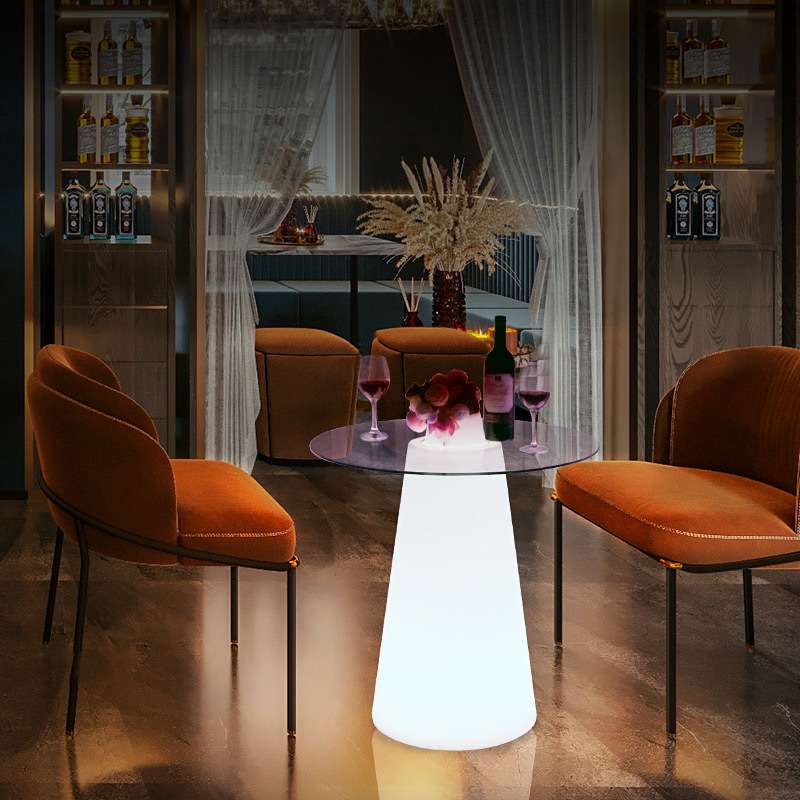 LED酒吧桌锥形酒吧台七彩鸡尾酒桌婚宴酒会酒店家具创意发光家具