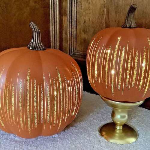 15x17cm Starry Night Glass Pumpkin Orange万圣节南瓜装饰