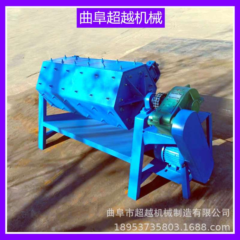 液压自动开门六角滚筒抛光机封闭式加注水器鹅卵石抛光机大容量
