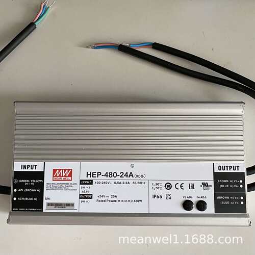 HEP-480明纬开关电源24A/36A/48A/54A V/W工业IP68抗恶劣环境