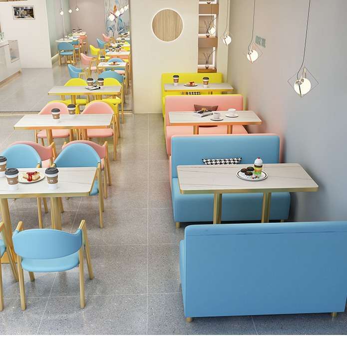 商用网红奶茶店小吃店椅子汉堡餐饮店咖啡店快餐店餐厅饭店餐桌椅