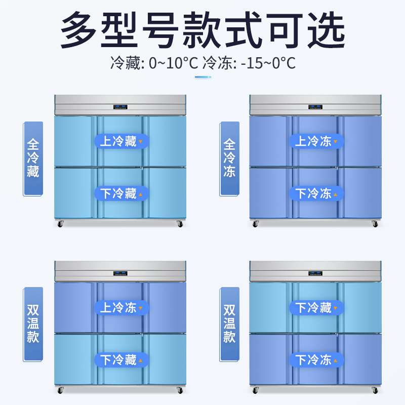 六门冰箱商用饭店六开门冰柜立式厨房冷藏冷冻6门大容量冷柜