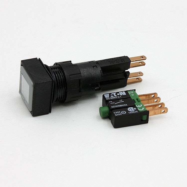 EATON伊顿小型带灯按钮Q18LT-WS/WB/10电压24V IEC60947尺寸18*18