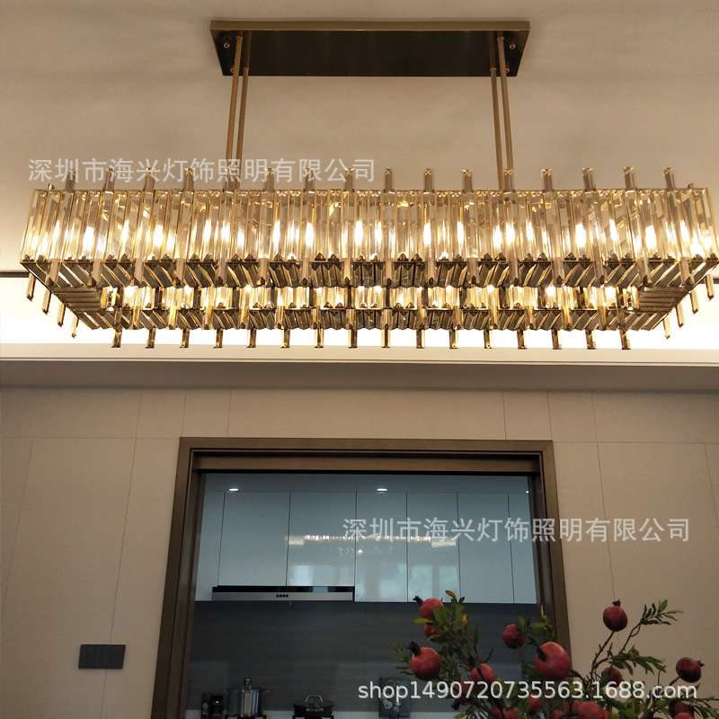 轻奢水晶港式吊灯客厅灯2019年新款设计师样板房餐厅灯饰卧室灯具