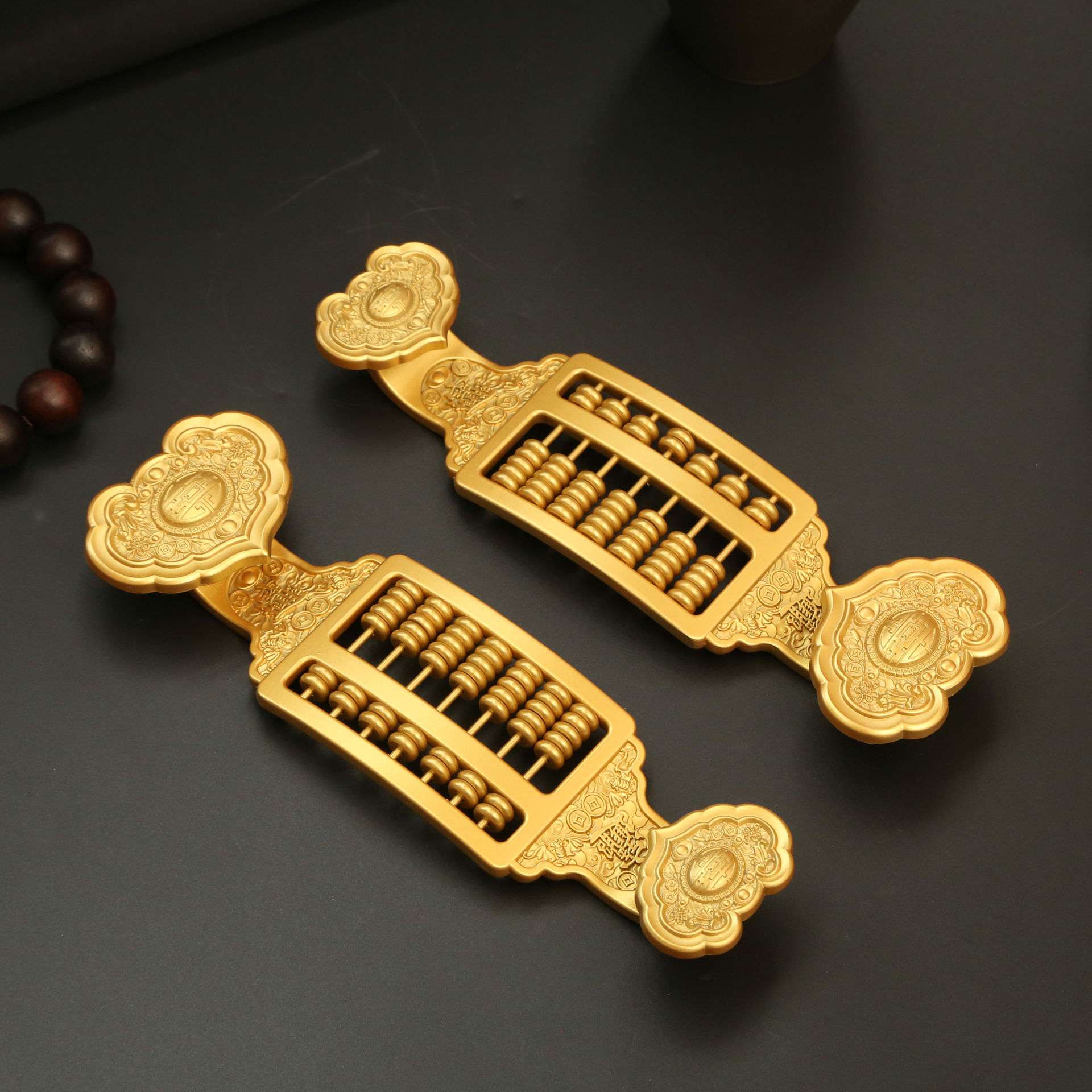 合金玉如意算盘摆件工艺品 家具客厅桌面装饰品 车载摆件吉祥如意