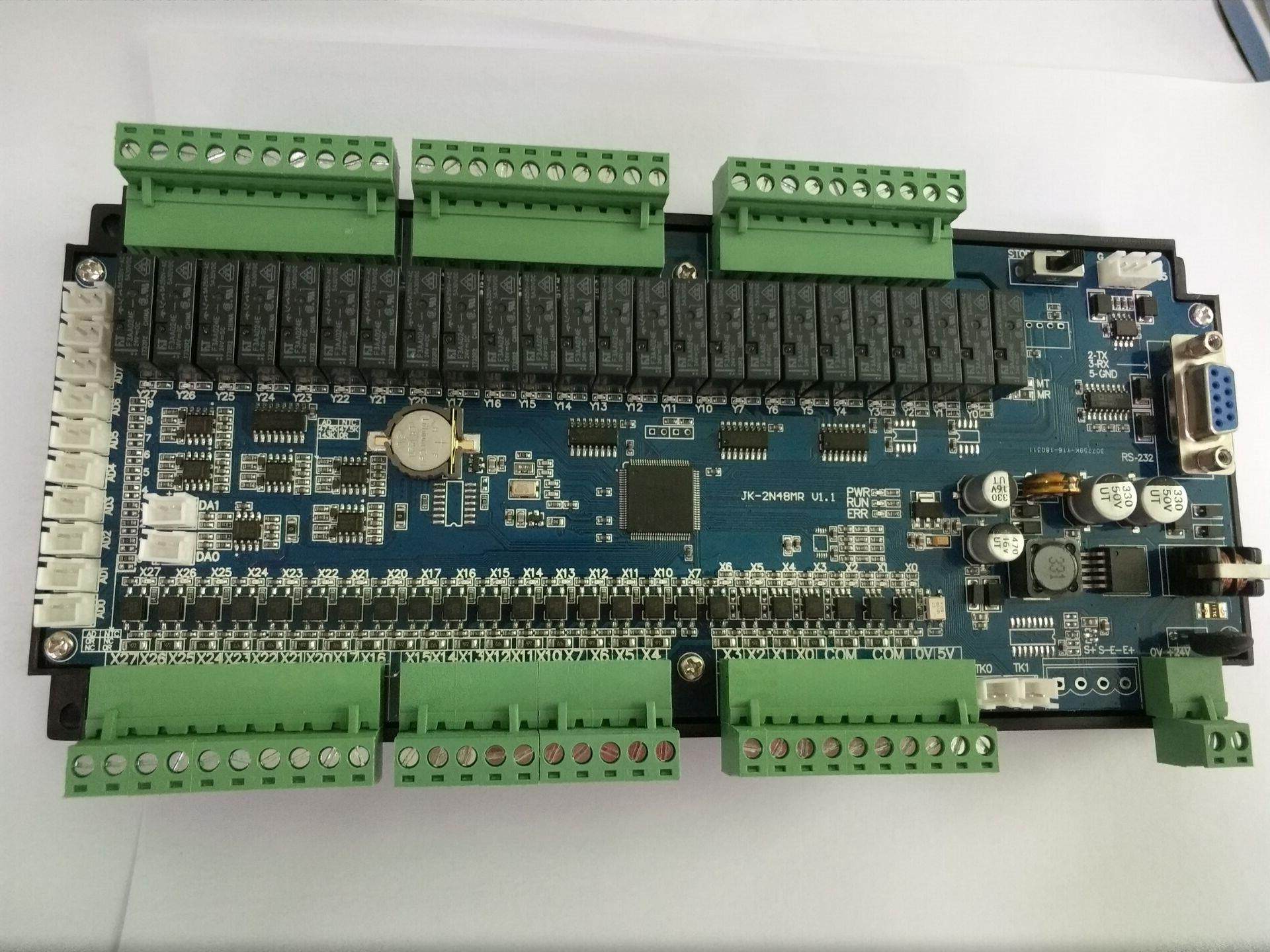 工控板PLC板国产PLC替代FX2N-48MR-10AD2DA板式PLC4轴带485