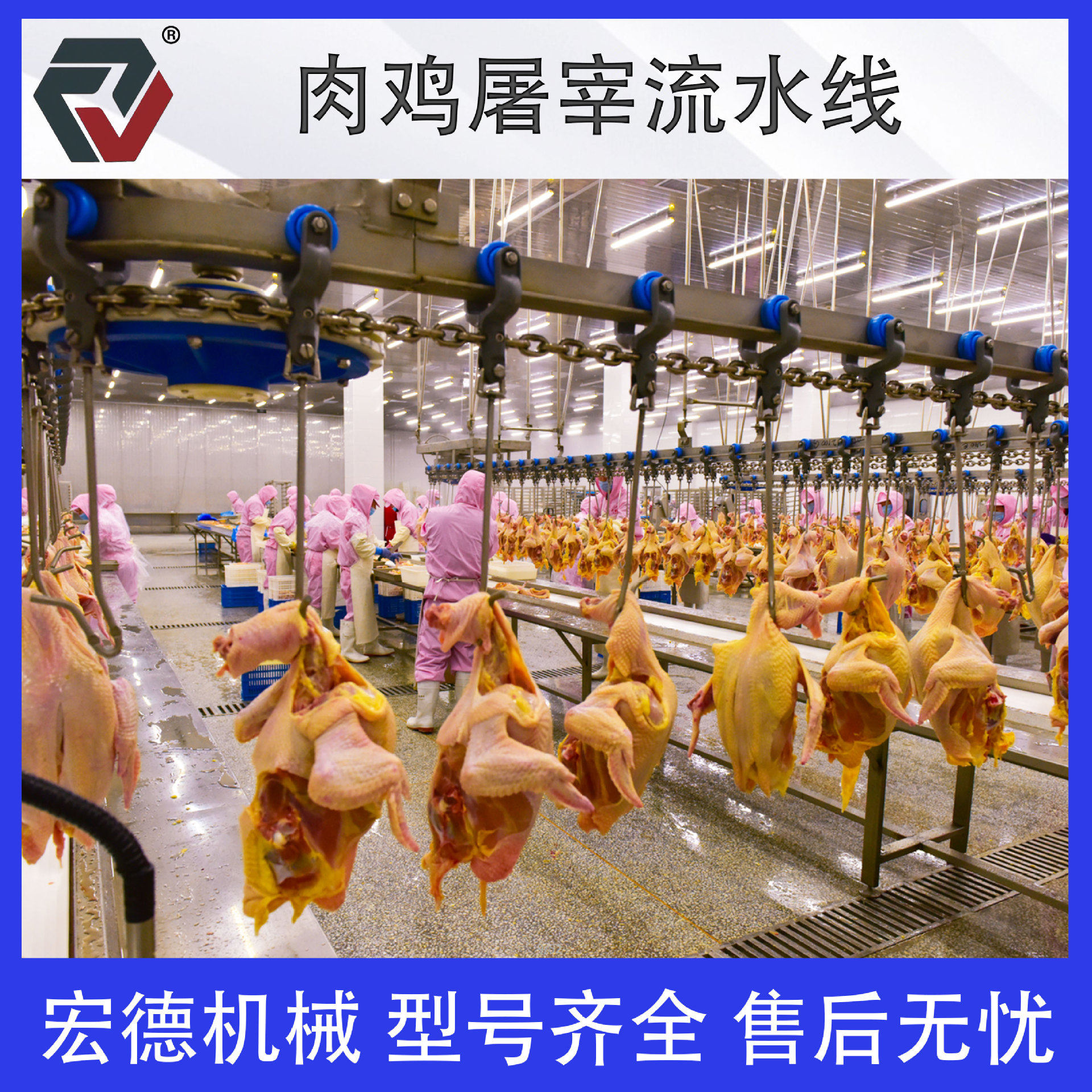 大型鸡鸭鹅宰杀流水线淘汰蛋鸡屠宰设备笨鸡自动化脱羽机