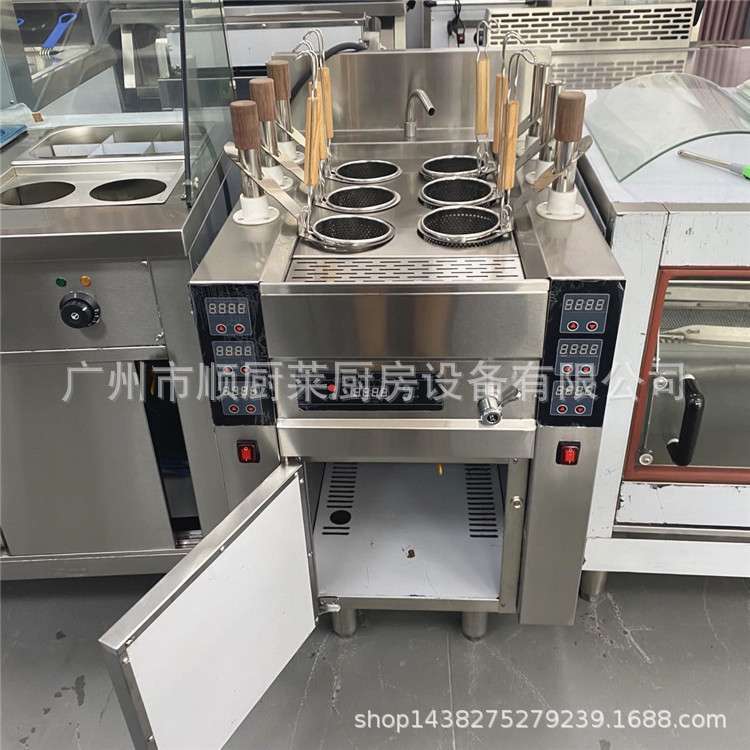 全自动升降煮面炉商用电热汤粉炉麻辣烫六头煮面机煮意粉米线设备