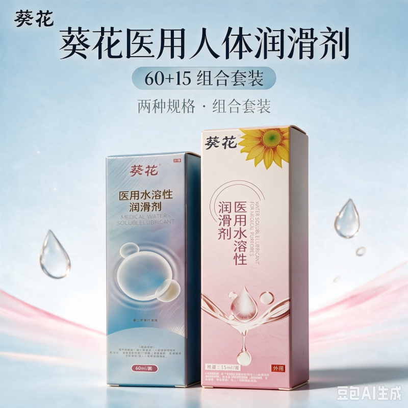 葵花医用水溶性润滑剂60ml+15ml组合套装二类医疗器械人体润滑液