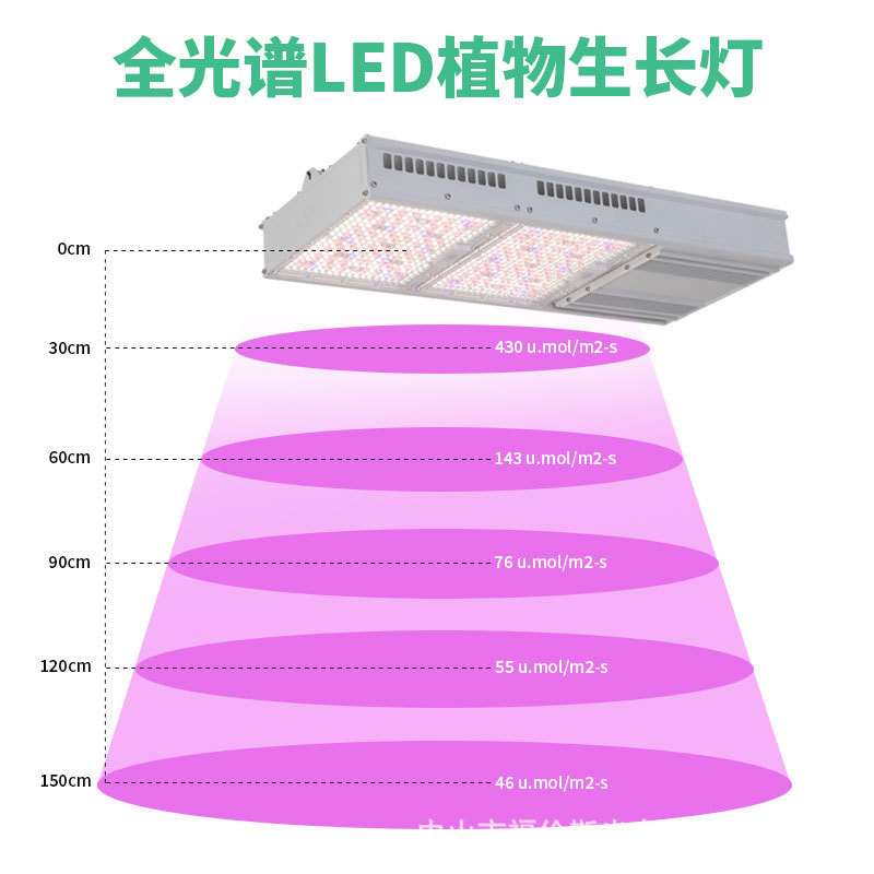 工厂供货800W方形透镜植物灯大棚种植补光灯室内全光谱植物生长灯