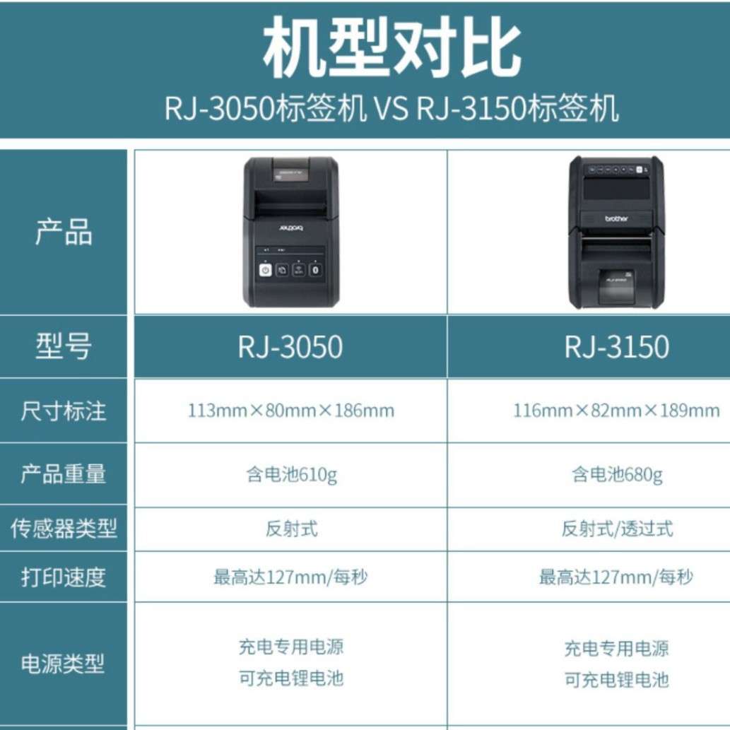 兄弟标签打印机RJ-3050RJ4030RJ4040RJ4250WB条码机热敏标签机