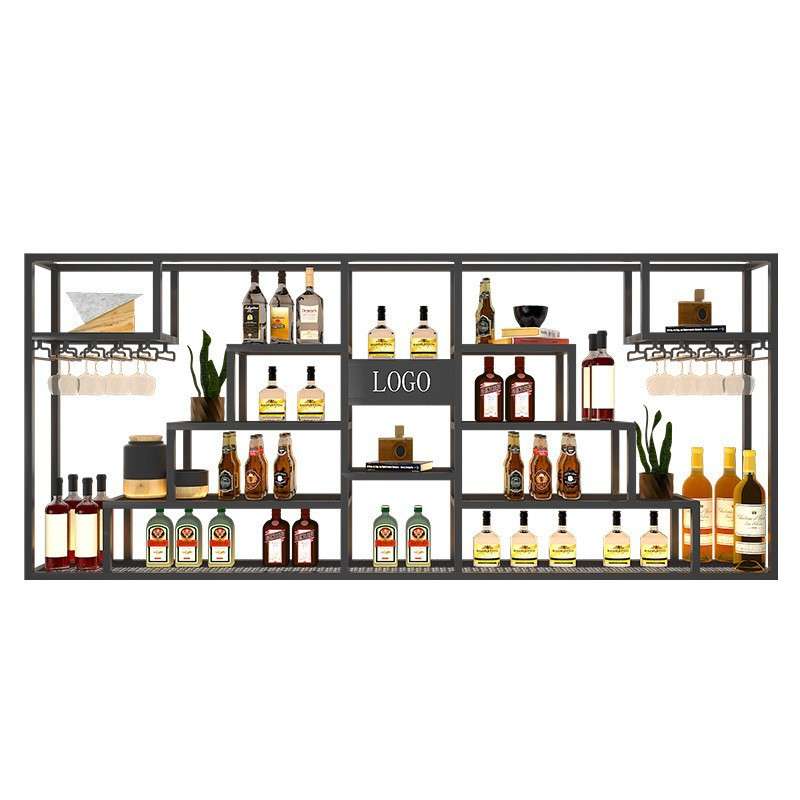 工业风收纳展示架酒吧墙上酒柜置物架餐厅酒架壁挂式吧台红酒架子