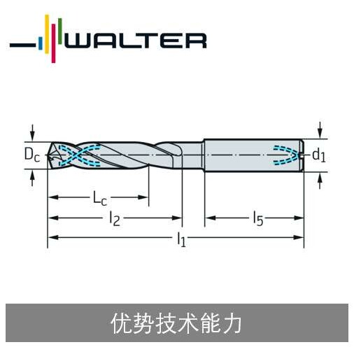 瓦尔特整钻 硬质合金钻头 内冷 DC160 5倍径 刃径大于等于10mm