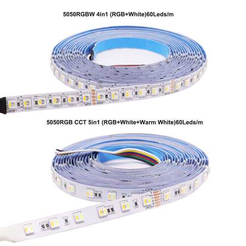 RGBWW七彩灯带RGBCW五合一RGBCCT五路LED氛围防水高亮5050灯条12V