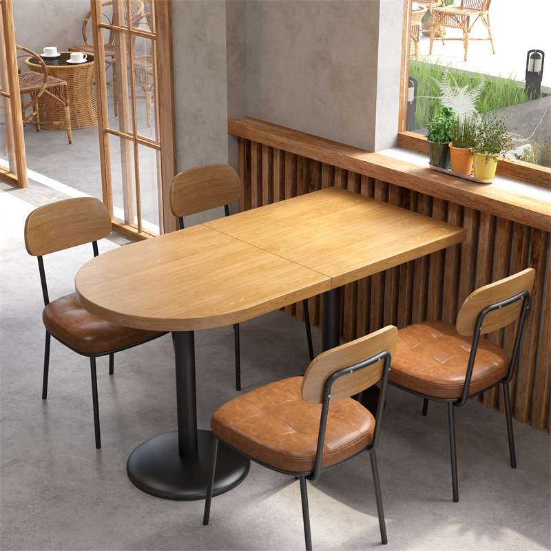 跨境出口美式咖啡店休闲桌椅 网红日料店奶茶店饭店餐厅实木桌子