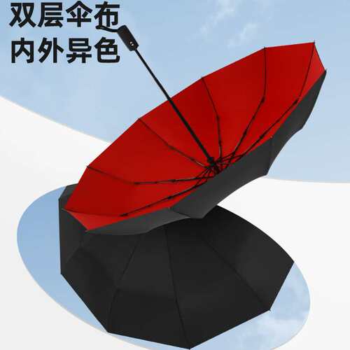 双层全自动雨伞10骨加固加大抗风折叠伞男士商务晴雨两用广告雨伞