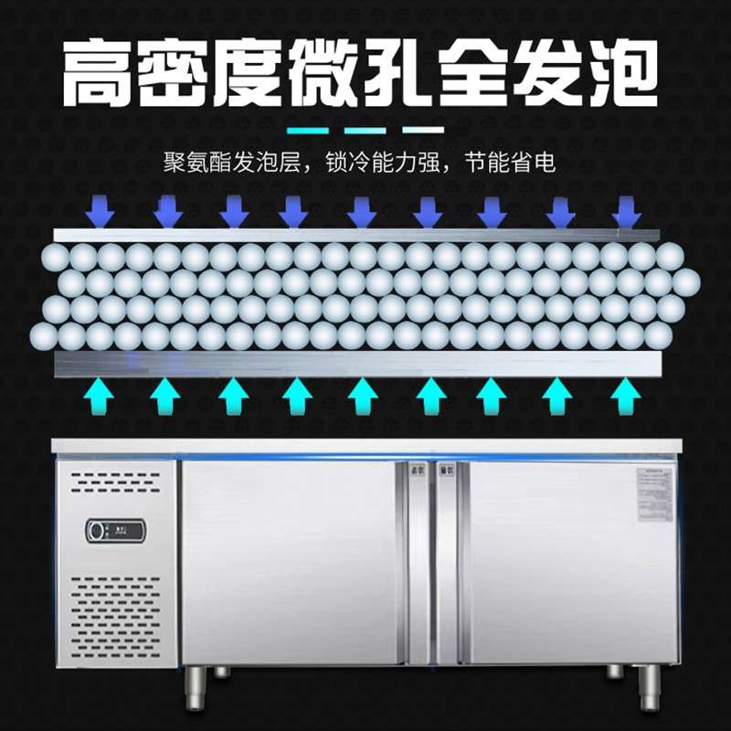 商用开槽沙拉披萨操作台水果捞小菜奶茶冰柜水吧冷藏冷冻保鲜冰箱