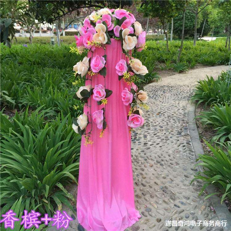 婚庆路引花柱新款婚礼布置拱门装饰道具开业活动迎宾柱罗马柱花篮
