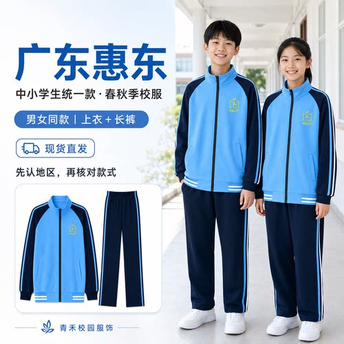 广东惠东县统一款秋季校服运动风中学小学高中套装保暖男女同款