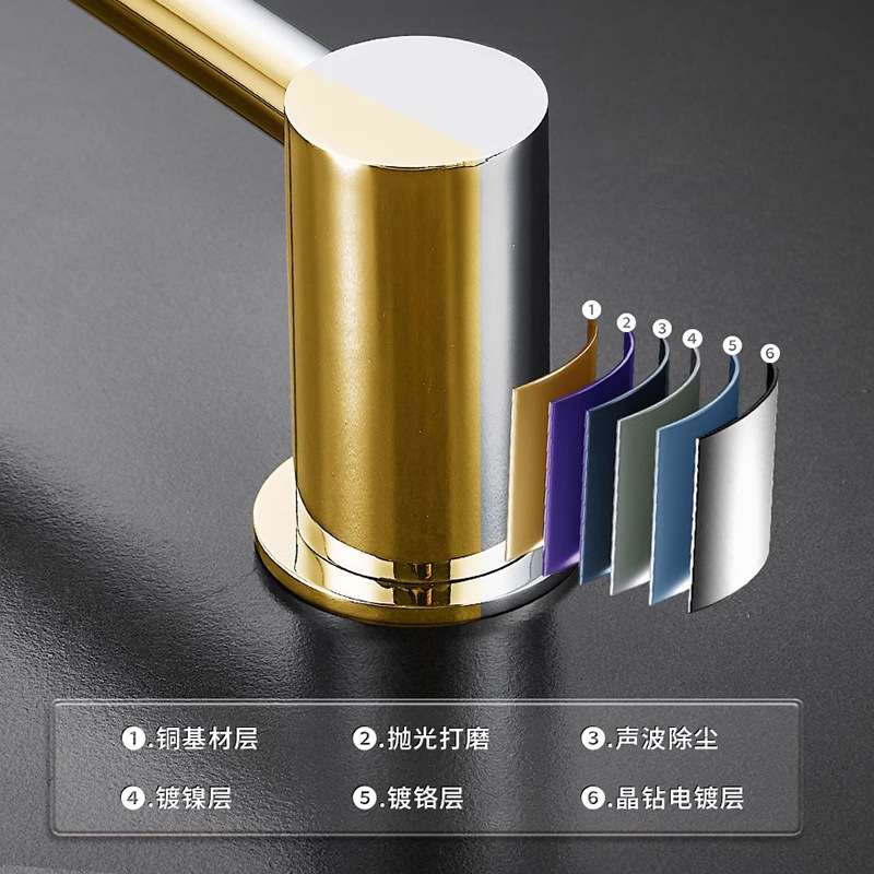 全铜毛巾架艺术风卫生间毛巾杆浴室轻奢浴巾架浴室创意毛巾挂杆