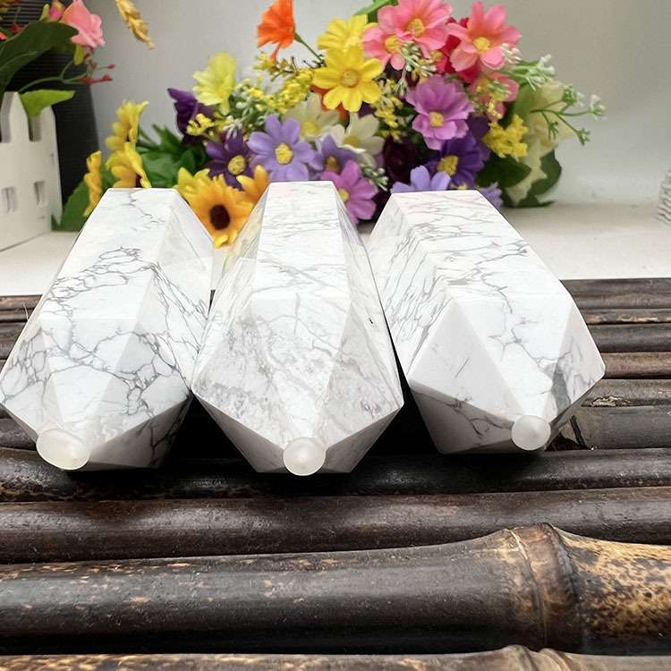 厂家 天然水晶白松石六角棱柱水晶柱原石打磨单尖柱现货摆件