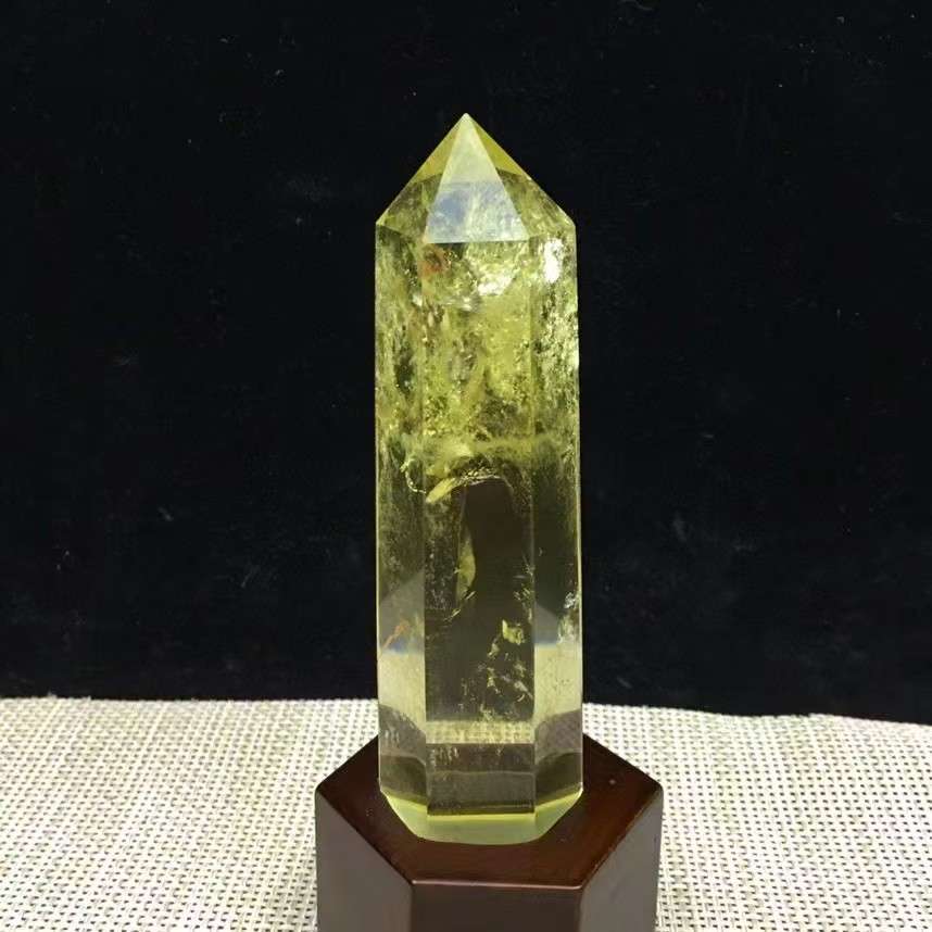 天然黄水晶柱 黄水晶原石柱桌面家居装饰摆件水晶柱厂家直发