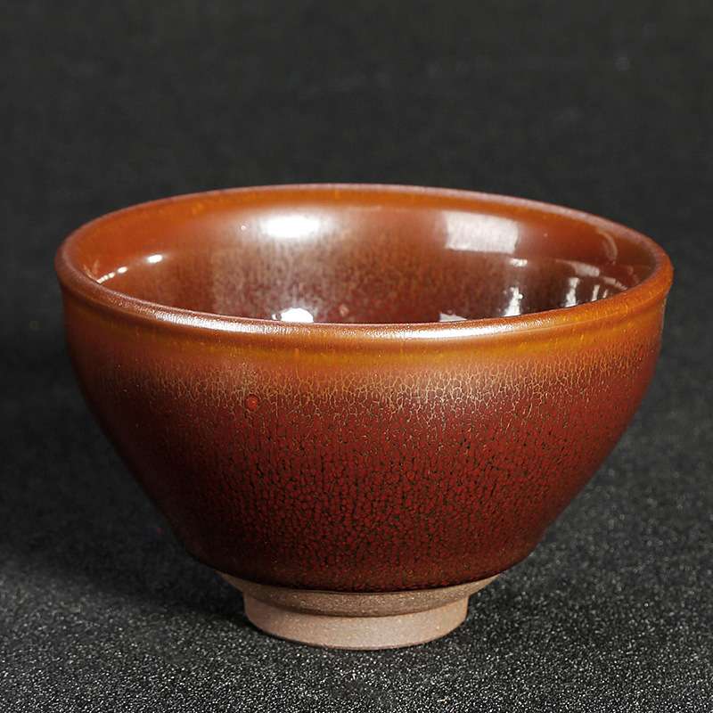 罗明鸿运兔毫束口盏杯建盏大号主人杯天目盏建阳陶瓷茶具茶杯