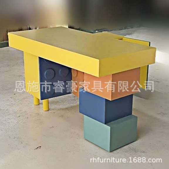 zdh创意时尚儿童书桌书柜一体套装益智可爱写字桌男孩卧室家具