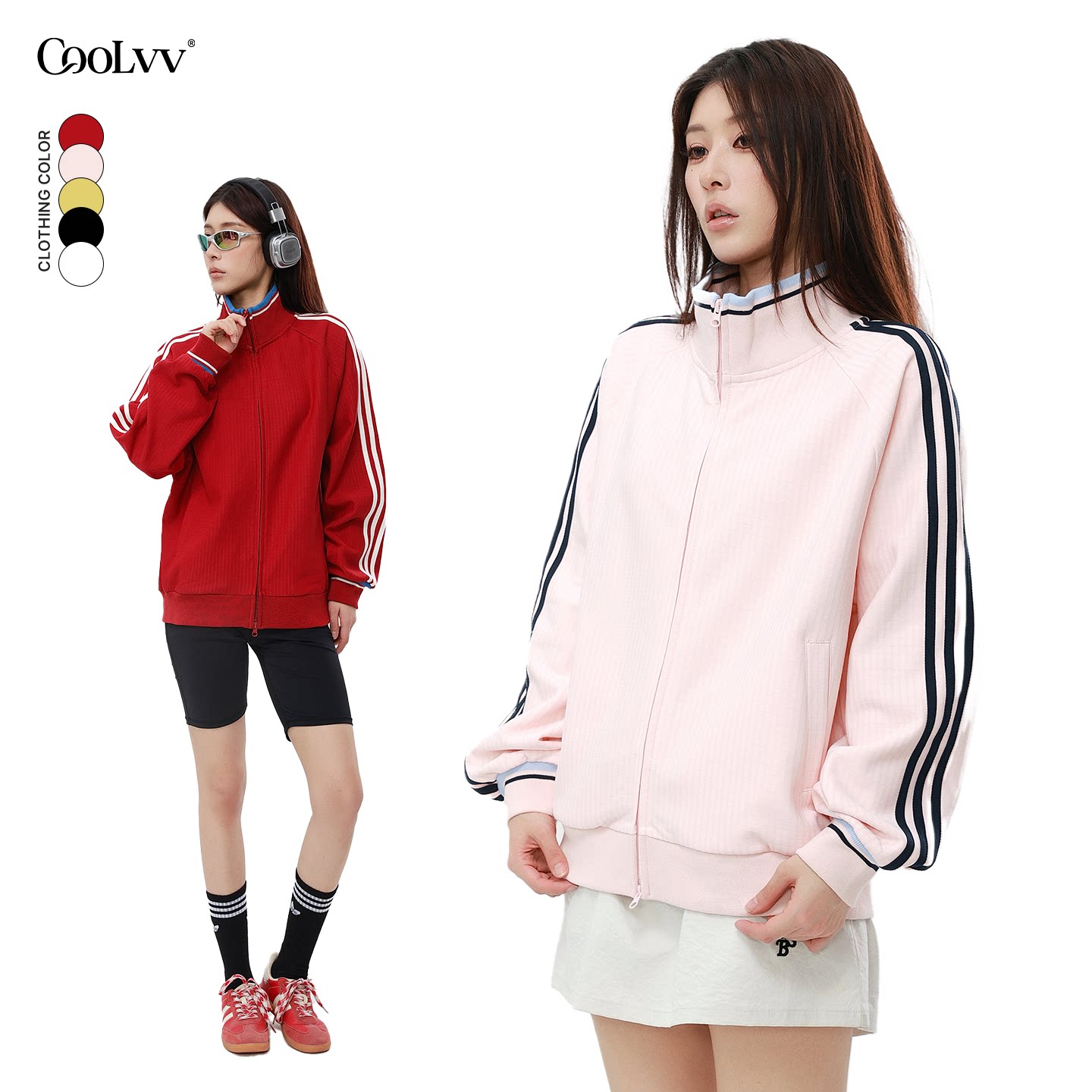 CooLvv美式立领泡芙格夹克外套女