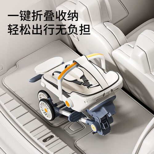 婴儿睡车溜娃神器儿童手推车宝宝可坐可躺可睡高景观双向一键折叠