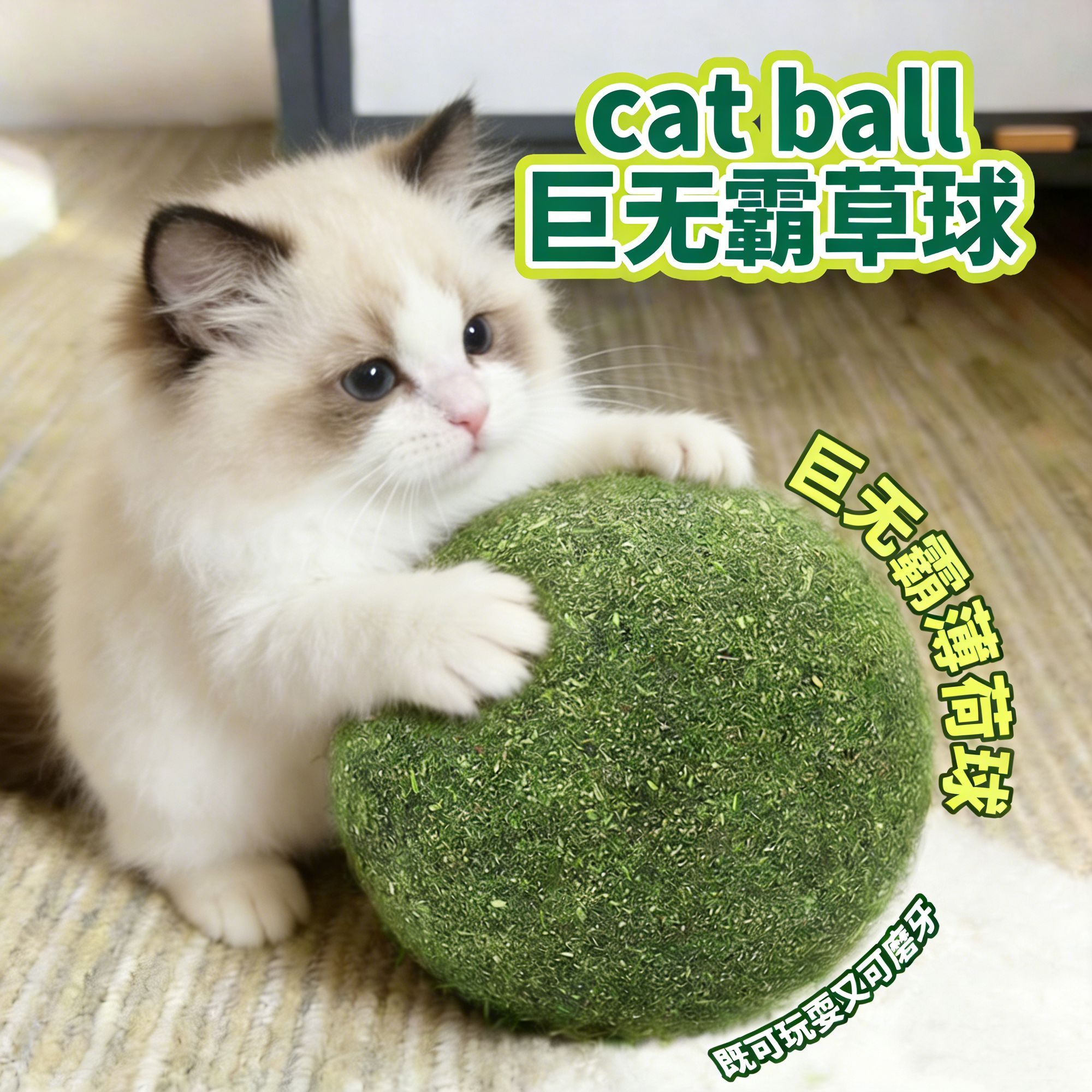 三效合一猫薄荷球磨牙逗猫玩具