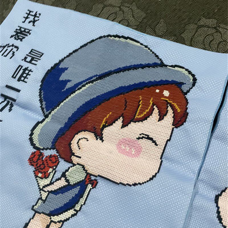 纯手工十字绣成品抱枕汽车靠枕对枕爱情情侣卡通结婚绣好的包邮